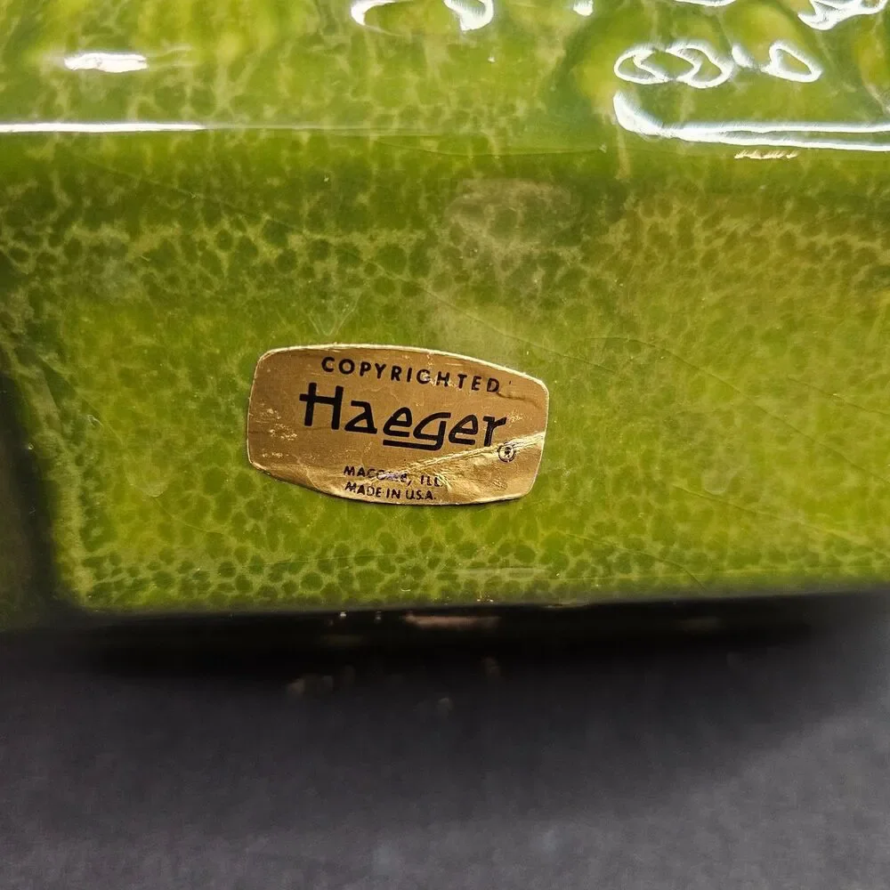 Vtg Haeger Hexagon Flower Pot Green 8.5